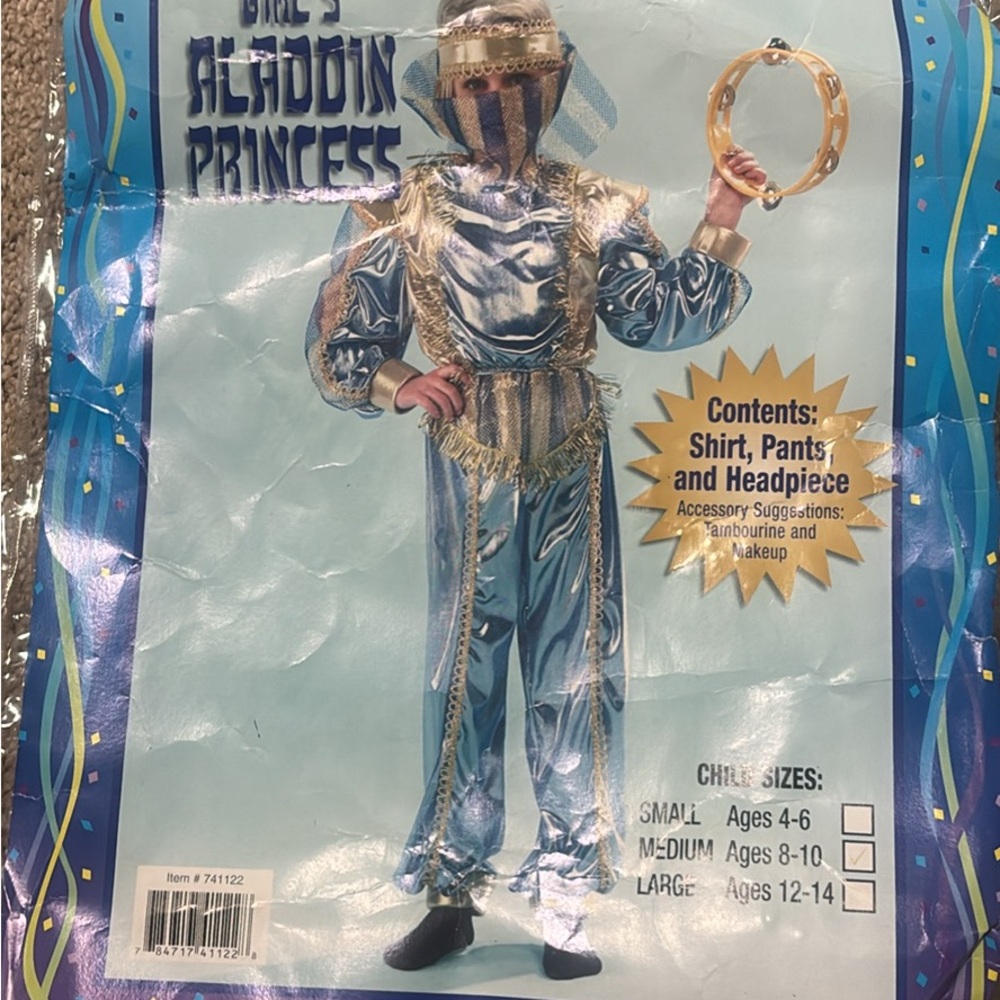 Magical Arabian Nights Costume for Kids - Blue and Gold